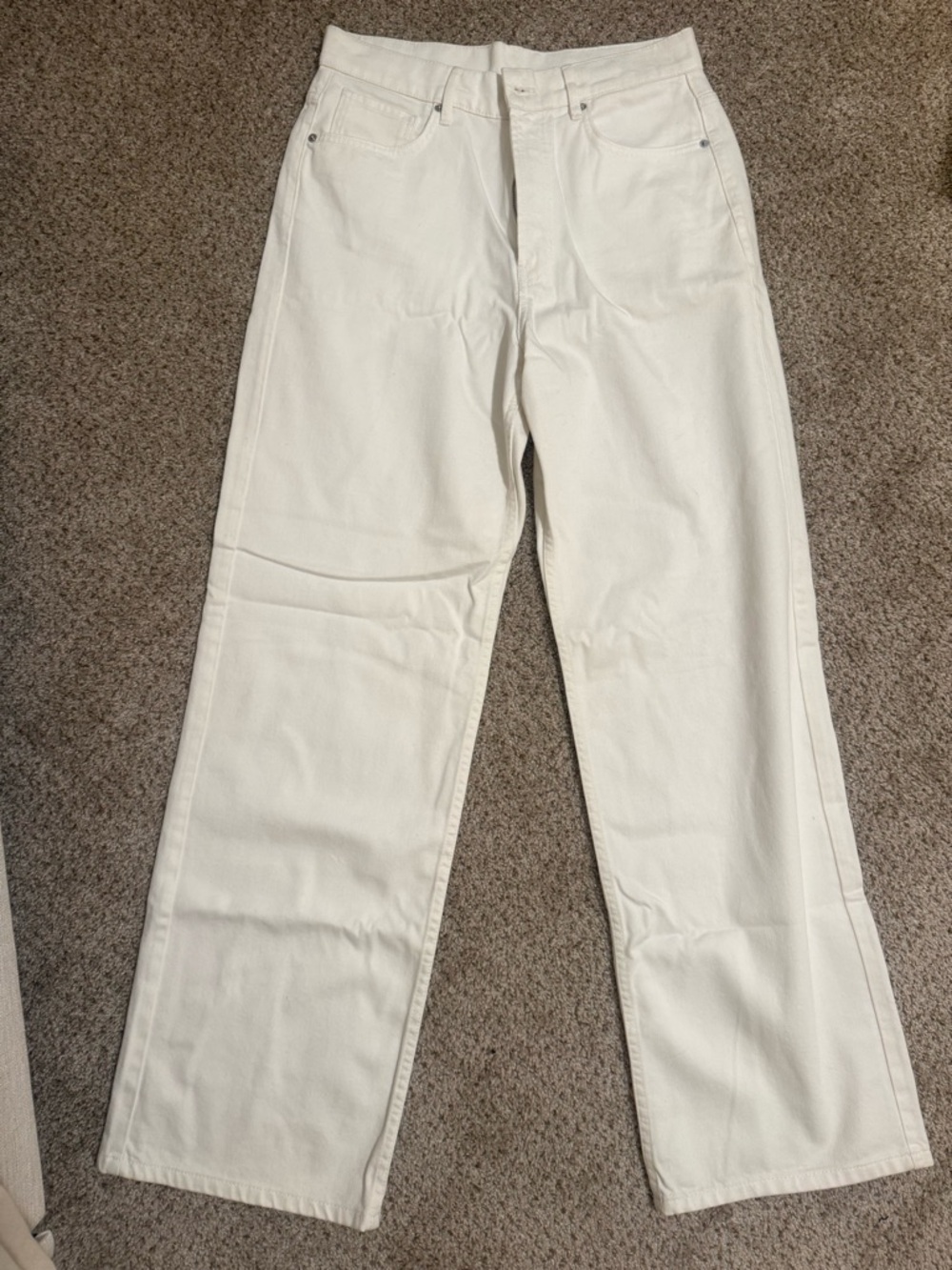 Classic Straight White Jeans